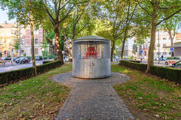 Der erste Mainzer Fahrradpavillon auf dem Hindenburgplatz