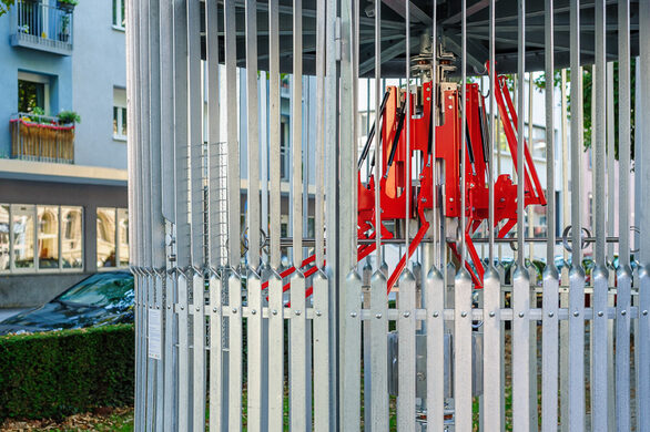 der Fahrradpavillon auf dem Hindenburgplatz