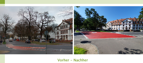 Vorher-Nacher Vergleich des Knotens an der Neumannstraße