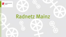 Grüner Text auf grauem Grund "Radnetz Mainz".