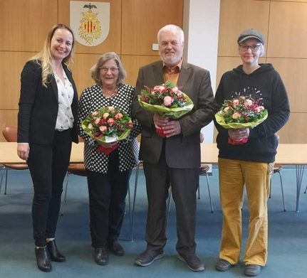 v.l.n.r. Juliane Opalka (Leiterin des Amtes für Jugend und Familie), Christiane Gerhardt (Vorsitzende des Seniorenbeirats), Hans-Georg Korsch (stellv. Vorsitzender), Franziska Wienzek (stellv. Vorsitzende)