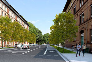 Visualisierter Blick in die neue Mombacher Strasse © Landeshauptstadt Mainz